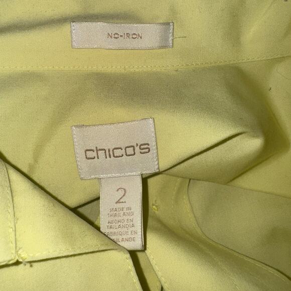 Chico’s Button Up Tunic Sunshine Yellow Sz L (Chico Sz 2) - Picture 6 of 9